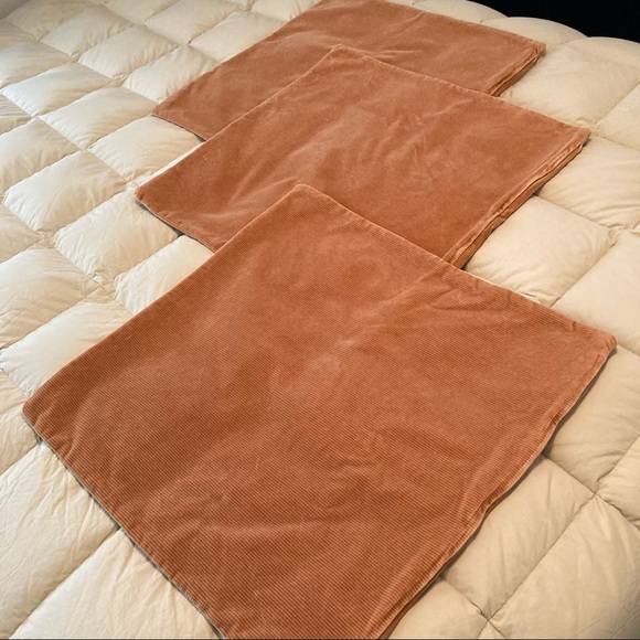 Three Custom Made Gold Colored Accent Pillow Covers 23”x23” - Picture 5 of 10